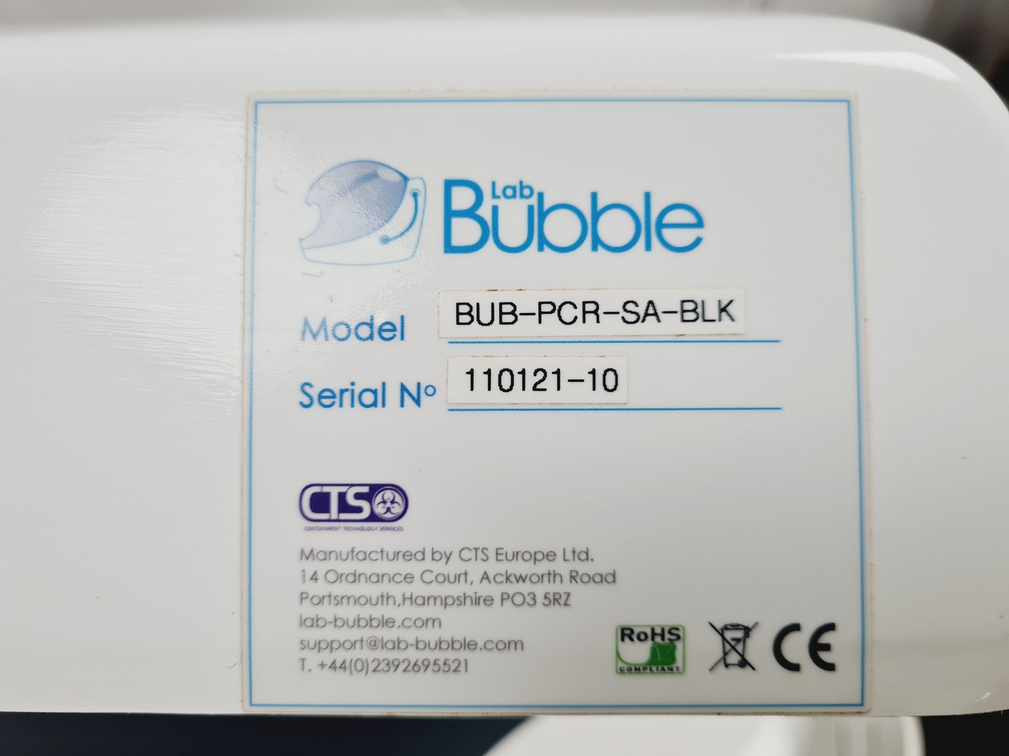 Image of Lab-Bubble Still Air PCR Enclosure - Black  BUB-PCR-SA-BLK