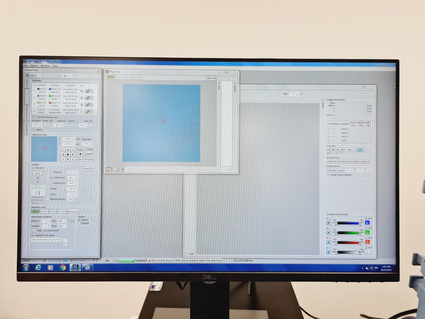 Image of Yokogawa Cell Voyager CV1000 Live Cell Imaging System w/ PC & Software Lab