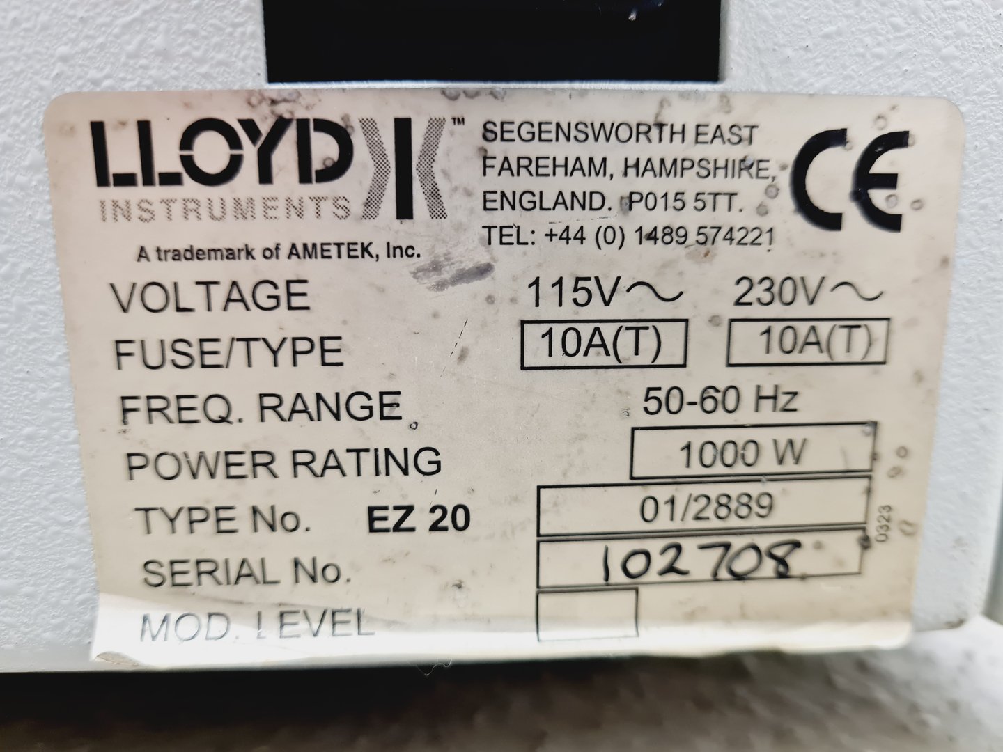 Image of Lloyd Instruments Easy Test EZ20 Materials Testing Machine 