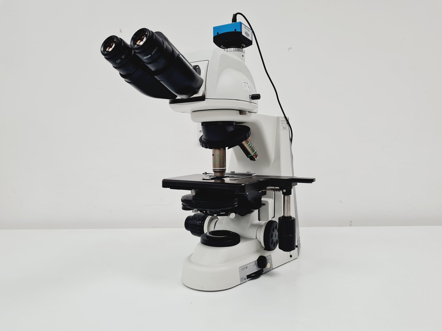 Image of Nikon Eclipse 50i Microscope w/ 3 Objectives & Mikrotron EoSens MC1362