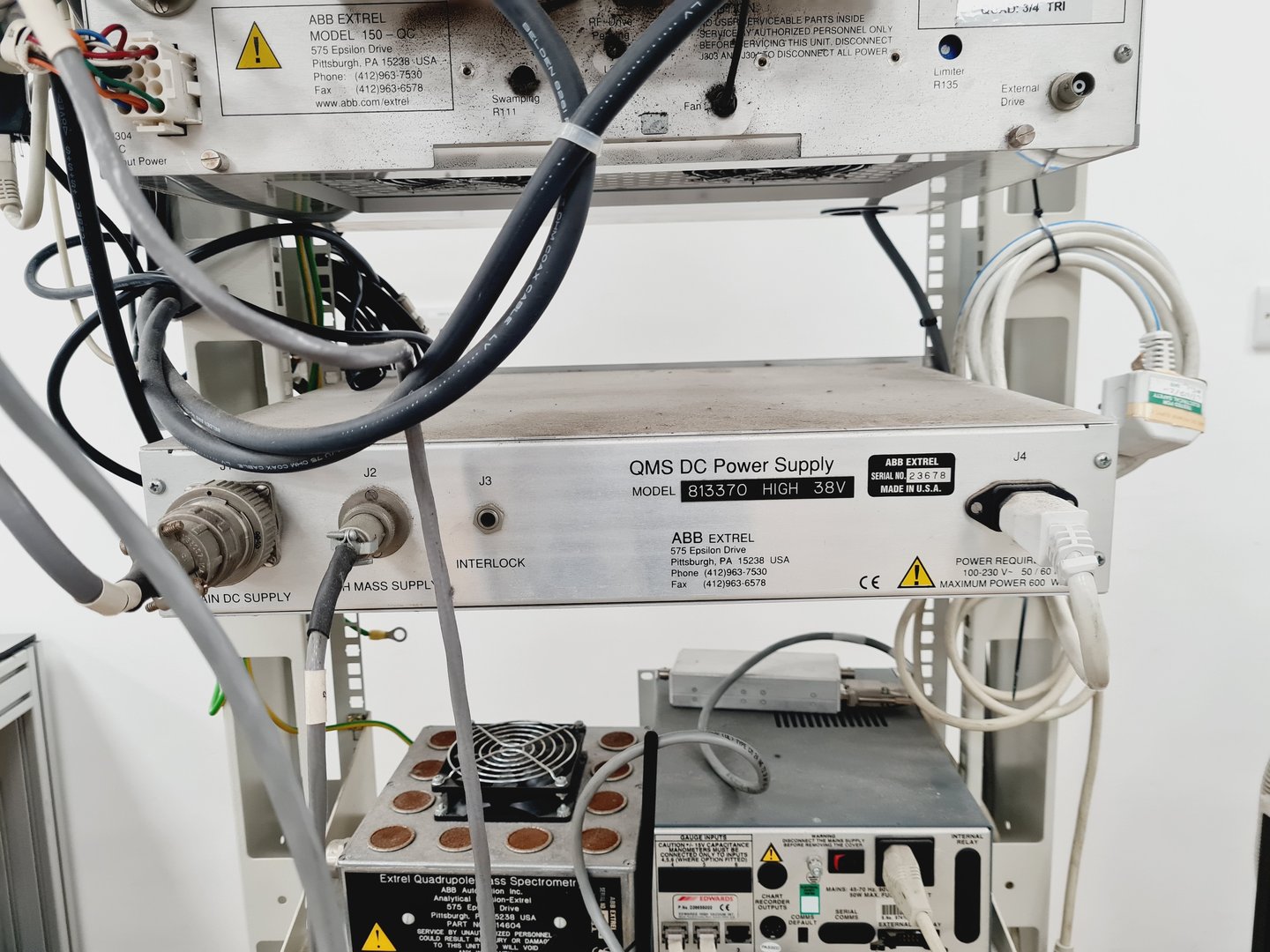 Image of ABB Extrel Mass Spectrometer Quadruple Mass w/ Pumps, Chiller & Various Parts
