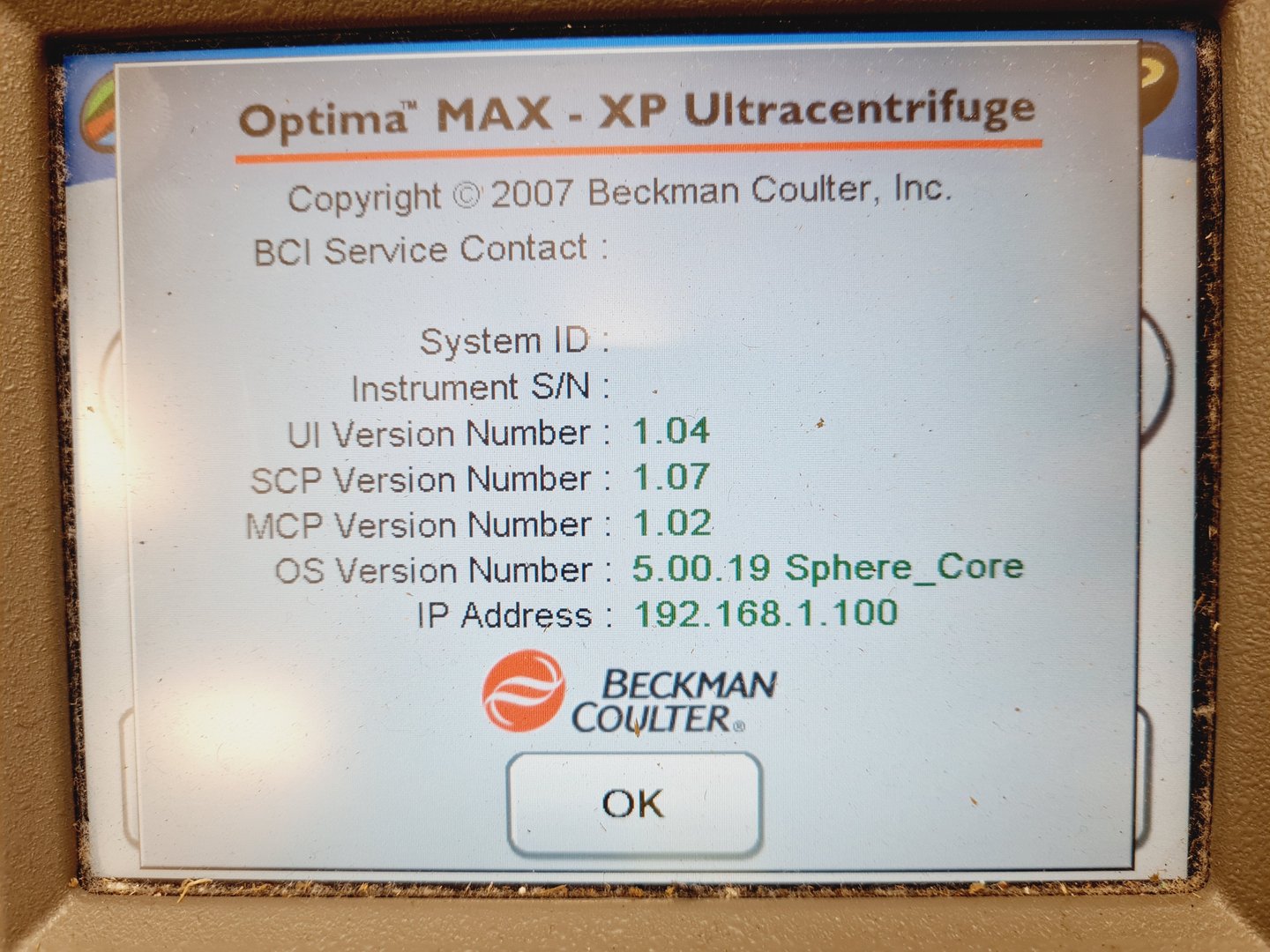 Image of Beckman Coulter Optima MAX-XP Ultracentrifuge Lab