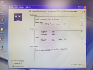 Thumbnail image of Zeiss Axioplan 2ie MOT Fluorescence Microscope w/ 4 Objectives Lab