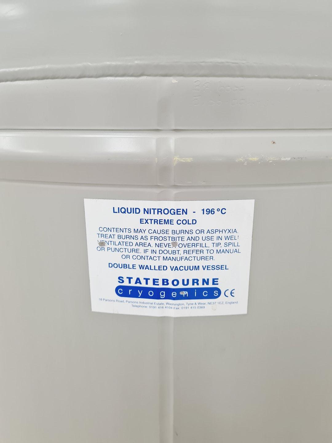 Image of Statebourne Biorack 6000 Liquid Nitrogen Cryogenic Storage Tank/Dewar & Racks