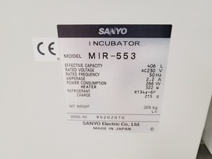 Thumbnail image of Sanyo MIR-553 Cooled Incubator Lab