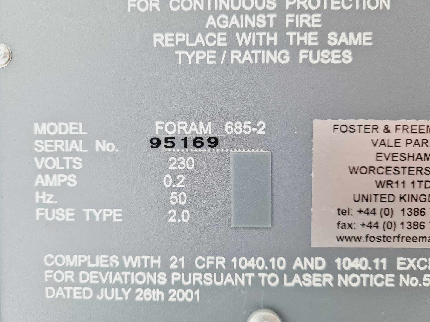 Image of Foster + Freeman Foram 685-2  Forensic Raman Spectrometer w/ PC & Software