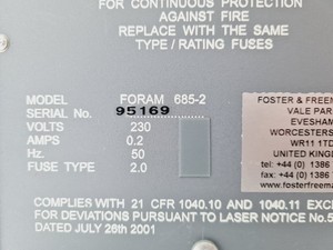 Thumbnail image of Foster + Freeman Foram 685-2  Forensic Raman Spectrometer w/ PC & Software