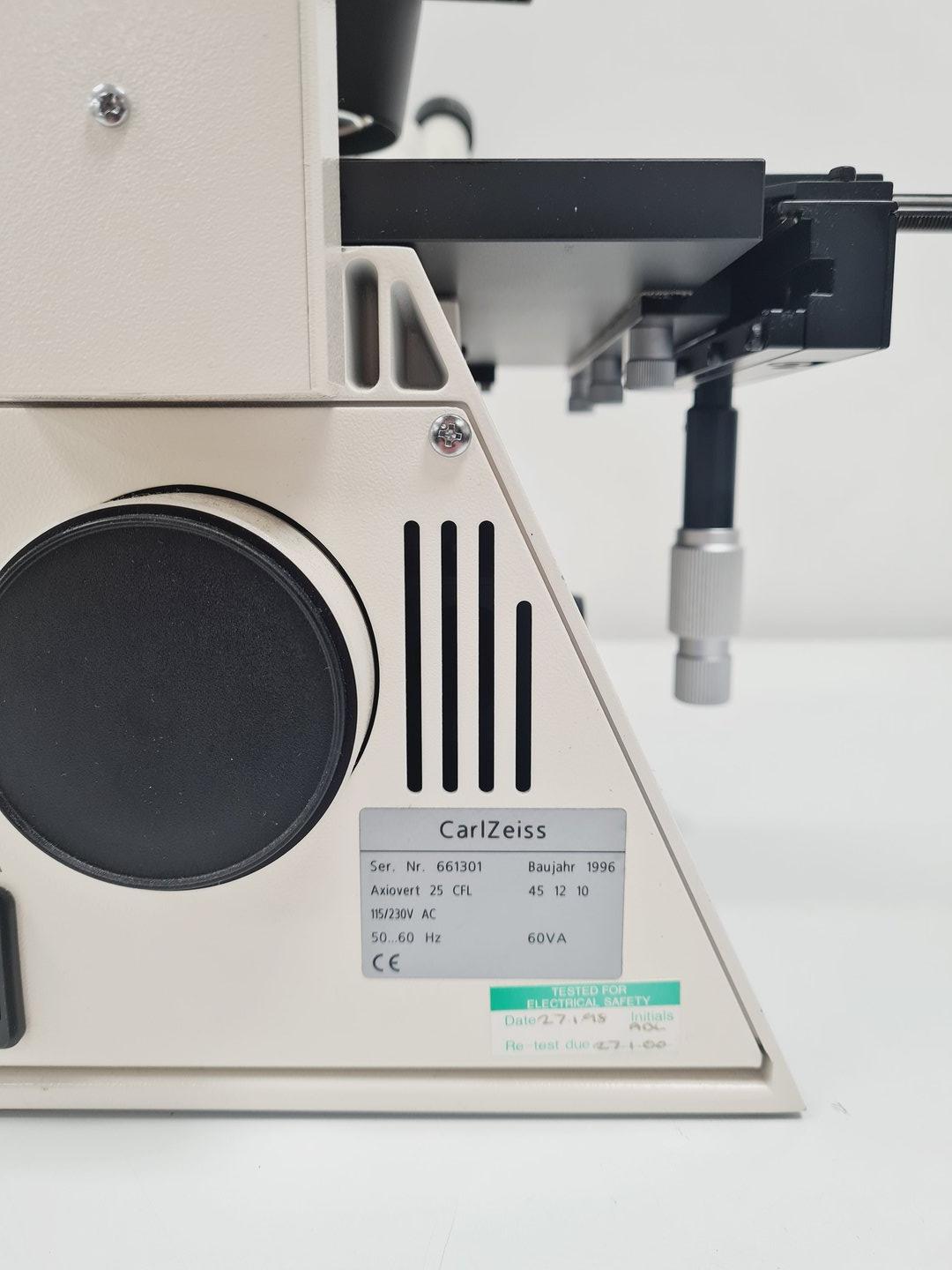 Image of Zeiss Axiovert 25 Inverted Fluorescence Phase Contrast Microscope Lab