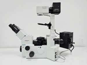 Thumbnail image of Olympus IX70 Inverted Fluorescence Microscope w/ U-ULS100HG Lab Spares/Repairs