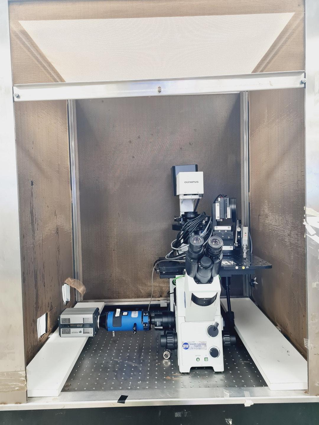 Image of Olympus IX71 Inverted Microscope, Electrophysiology & Imaging System Lab 