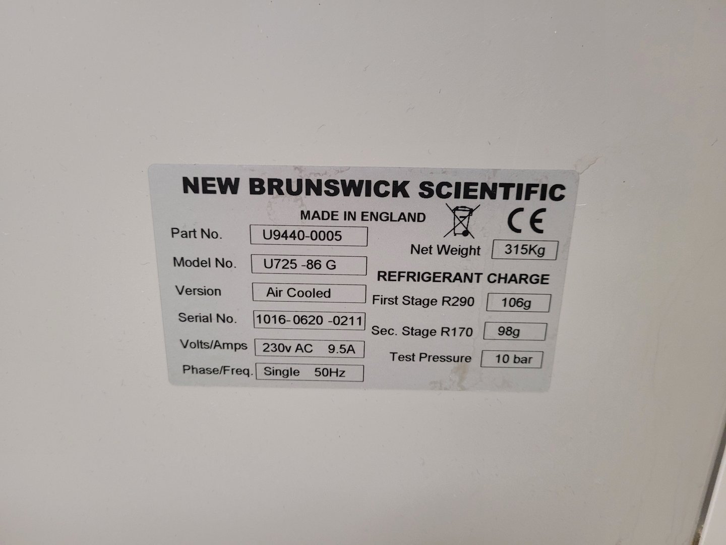 Image of New Brunswick Scientific Innova U725 -86 G Ultra Low Temperature Freezer Lab