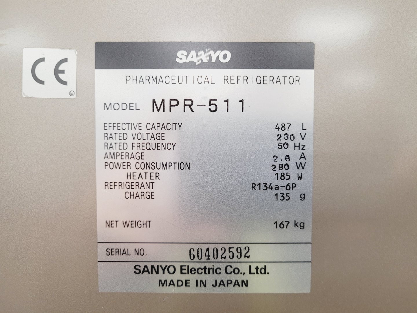 Image of Sanyo Medicool Pharmaceutical Refrigerator  Model - MPR -511 Lab