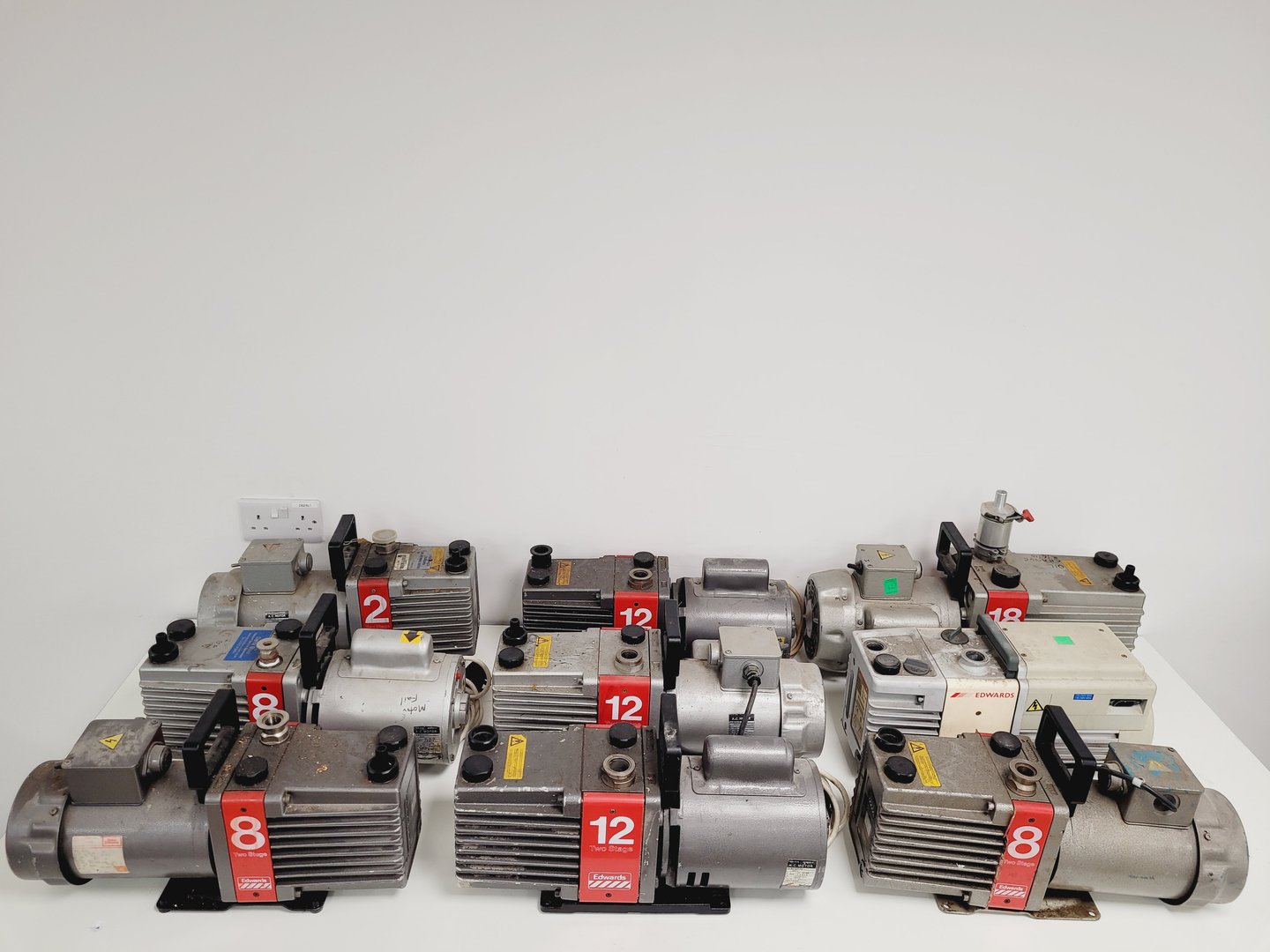 Image of Job Lot Edwards Rotary Vane Vacuum Pumps - E2M12 - E2M8 - E2M18 