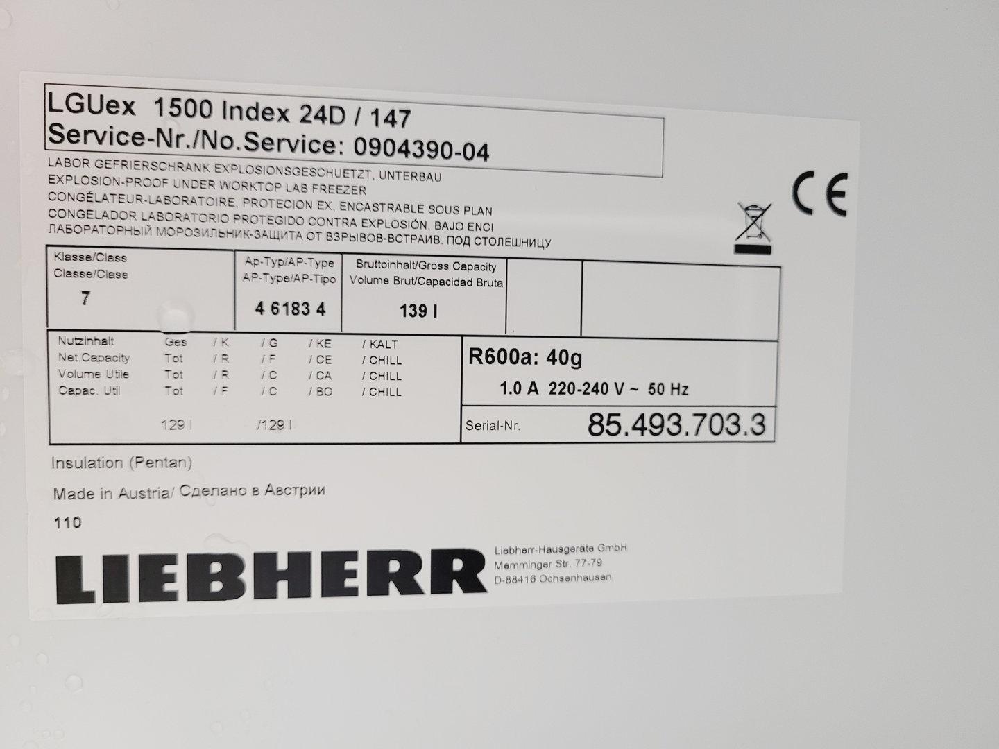 Image of Liebherr LGUEX 1500 MedilLine Laboratory Freezer Lab