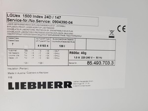 Thumbnail image of Liebherr LGUEX 1500 MedilLine Laboratory Freezer Lab