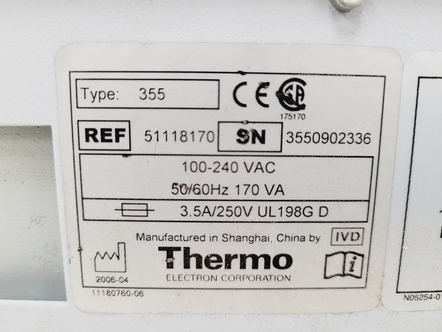 Image of Thermo Electron Corporation Multiskan EX Model 355 Microplate Reader Lab