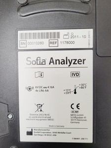 Thumbnail image of Quidel Sofia Fluorescent Immunoassay Analyser 1178000, OPR-2001-BLACK-WEDGE+STD