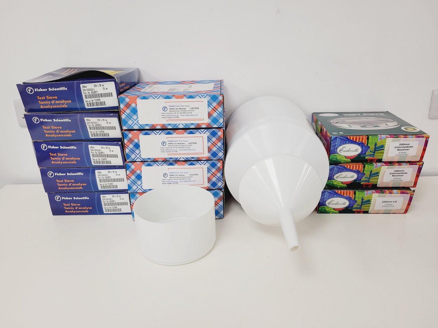Image of Endecotts Octagon 200CL Sieve Shaker with set of Boxed Sieves Lab
