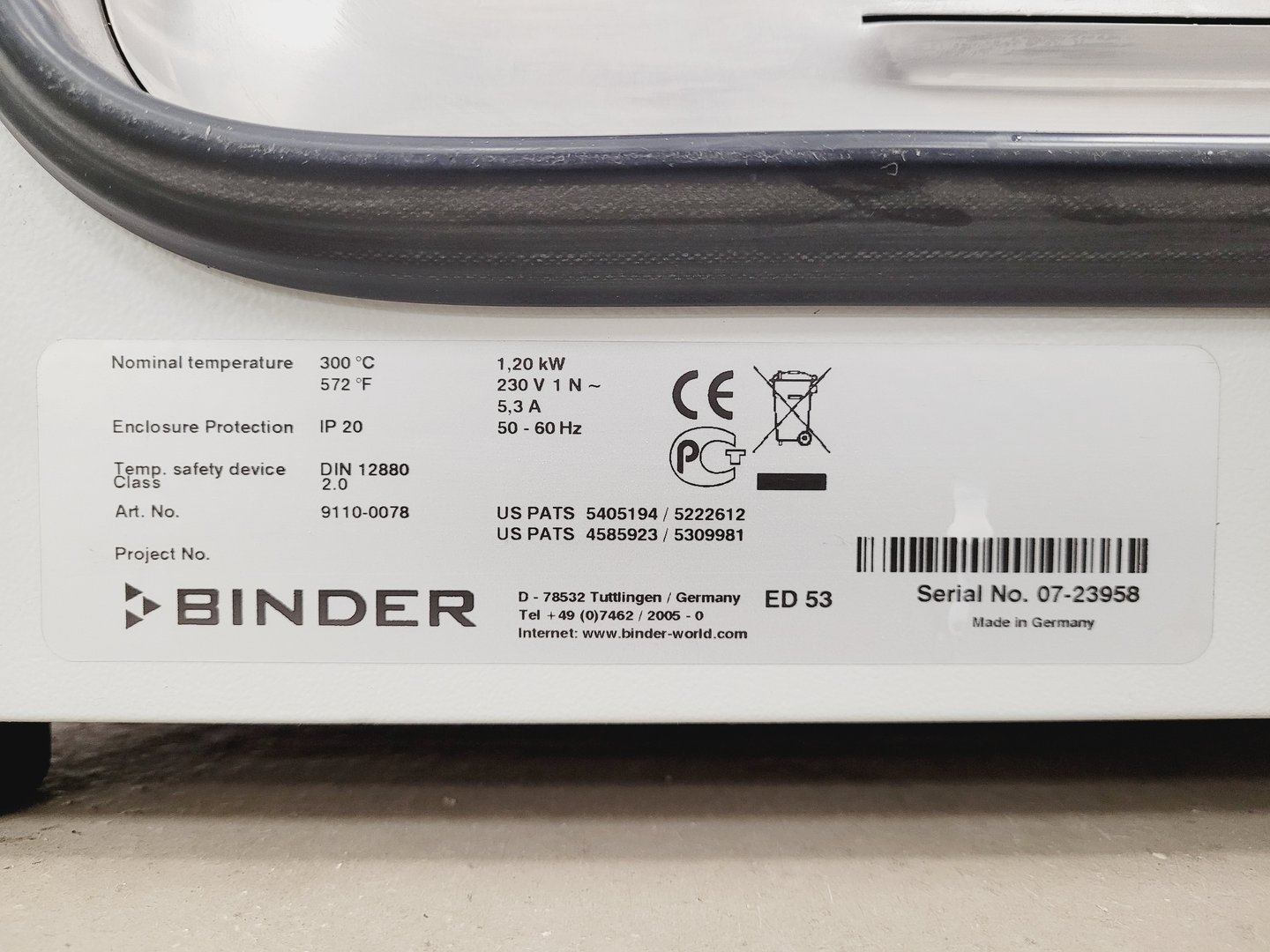 Image of Binder ED 53 Laboratory Gravity Convection Drying & Heating Oven Lab