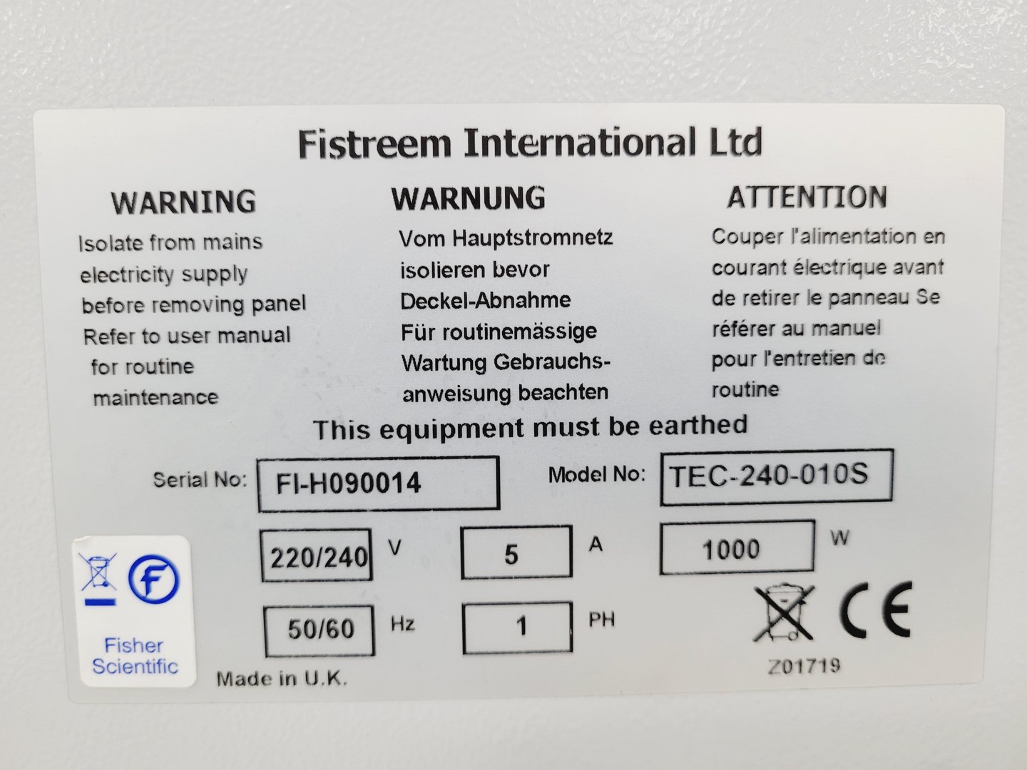 Image of Fistreem Technico Vacuum Oven TEC-240-010S Lab