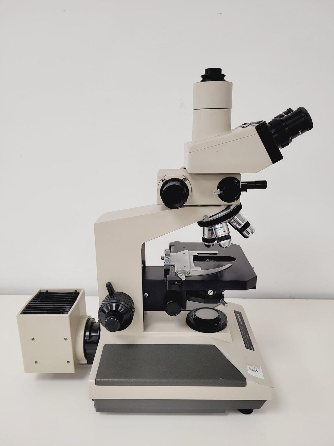 Image of Olympus BH-2 Trinocular Microscope w/ 5 Objectives DPlan, SPlan Lab