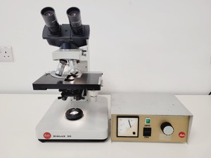 Thumbnail image of Leitz Wetzlar Dialux 20 Microscope w/ 3 x Objectives Phaco, Plan, NPL Lab