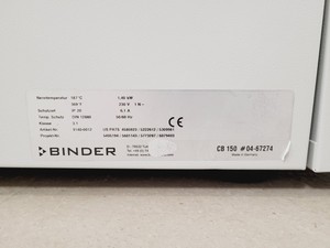 Thumbnail image of Binder CB 150 CO2 Incubator Lab Spares/Repairs