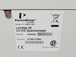 Thumbnail image of Perkin Elmer Lambda 25 UV/VIS Spectrometer Lab Spares/Repairs