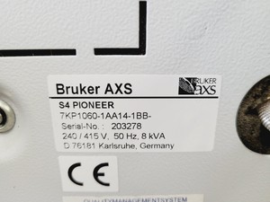 Thumbnail image of Bruker S4 Pioneer XRF with Software Lab Spares/Repairs