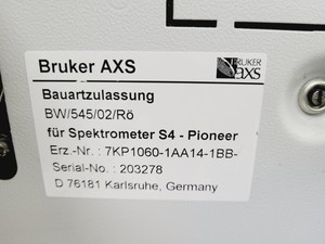 Thumbnail image of Bruker S4 Pioneer XRF with Software Lab Spares/Repairs
