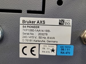 Thumbnail image of Bruker S4 Pioneer XRF with Software Lab Spares/Repairs