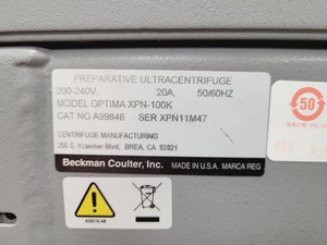 Thumbnail image of Beckman Coulter Optima XPN-100K Ultracentrifuge Lab