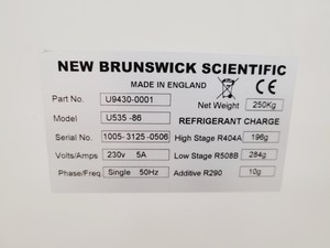 Thumbnail image of New Brunswick Scientific U535 -86 Ultra Low Temperature Freezer Lab