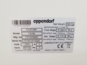 Thumbnail image of Eppendorf CryoCube F570h Ultra-Low Temperature Freezer Lab Spares/Repairs