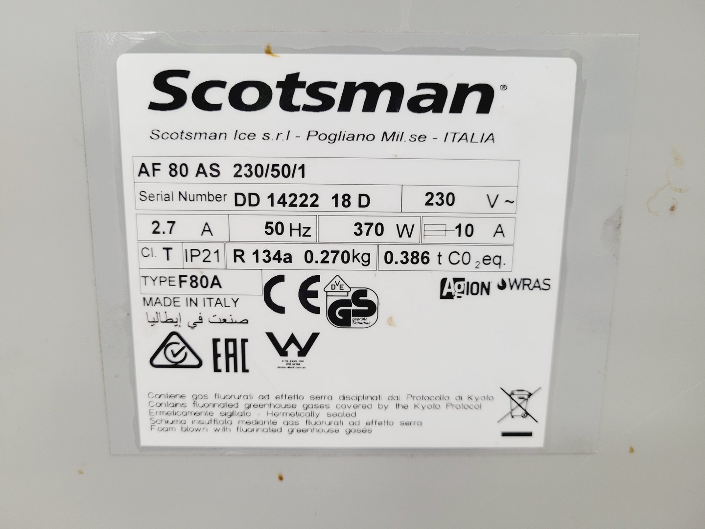Image of Scotsman AF 80 Iceflaker Ice Machine 