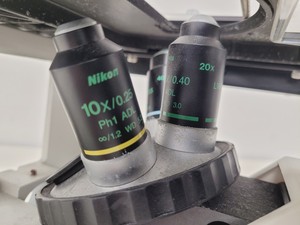 Thumbnail image of Nikon Eclipse TS100 Microscope w/ 3 x Objectives Ph1, 10x, 20x, 40x Lab
