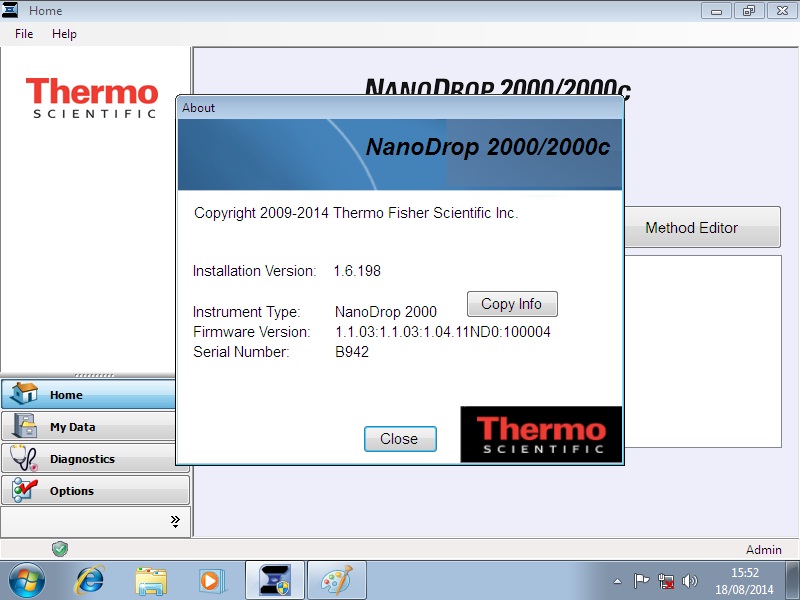Image of Thermo Scientific NanoDrop 2000 Spectrophotometer Lab w/ PC & Software Lab