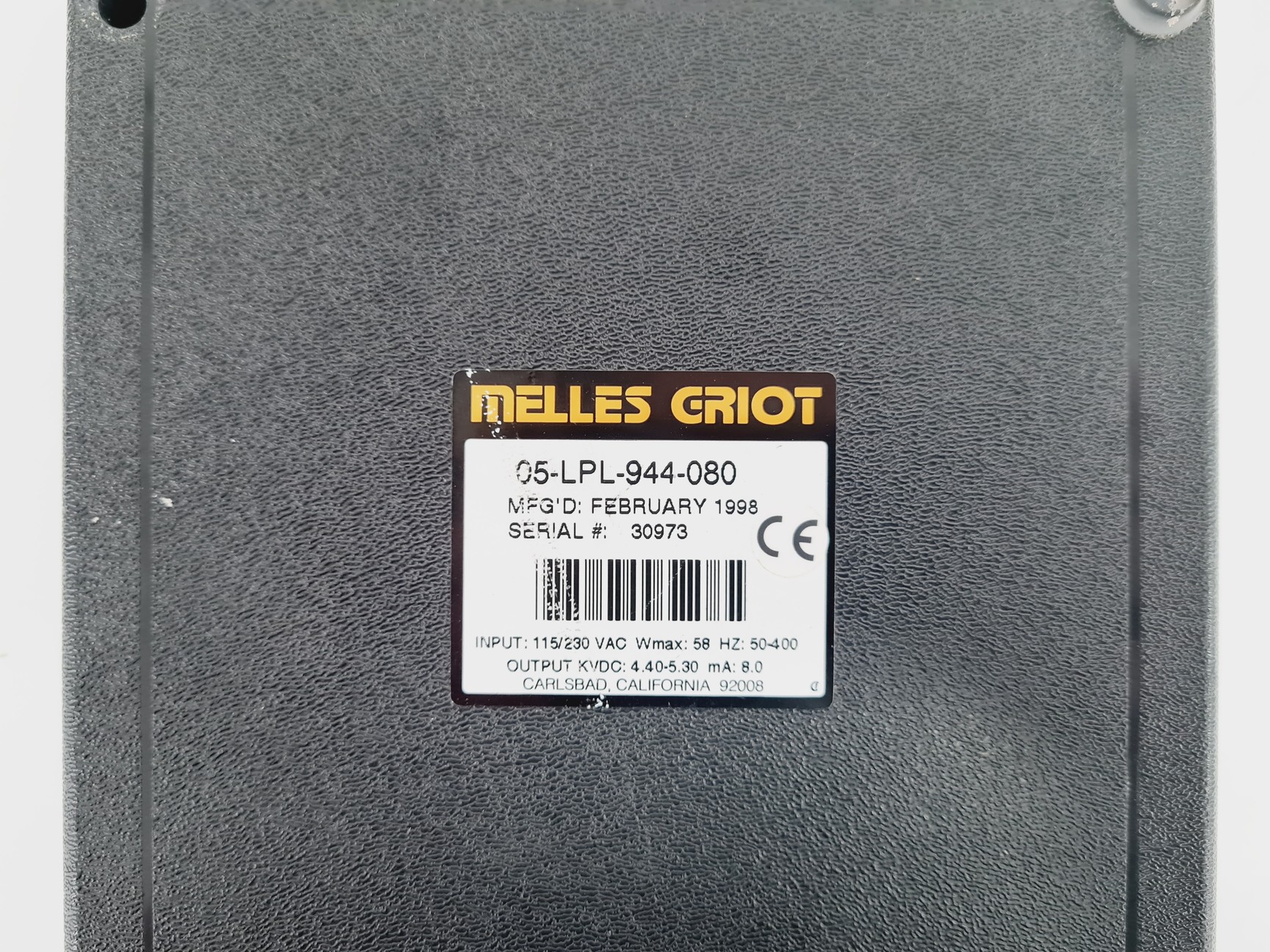 Image of 2 x Melles Griot 05-LHP-927 Laser Heads w/ Controller Lab