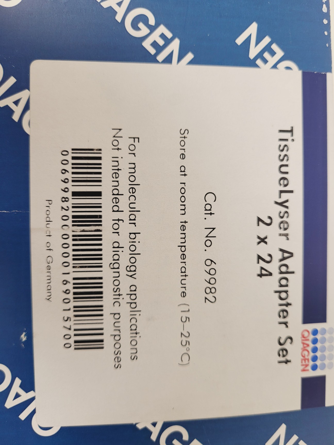 Image of Qiagen Tissuelyser II and Qiagen Tissuelyser adapter set 2 x 24 (box)