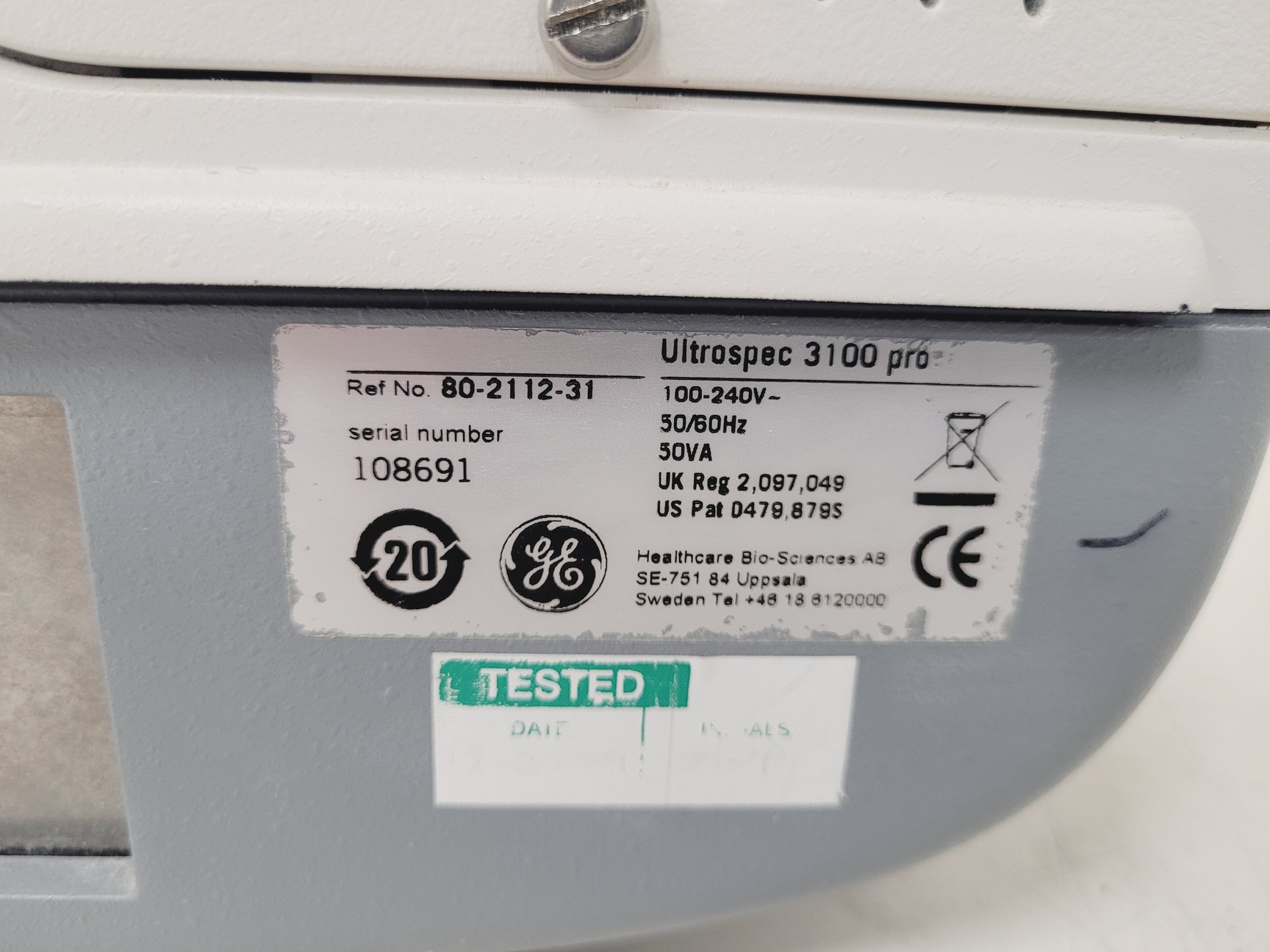 Image of Amersham Biosciences Ultrospec 3100 Pro Spectrophotometer Lab