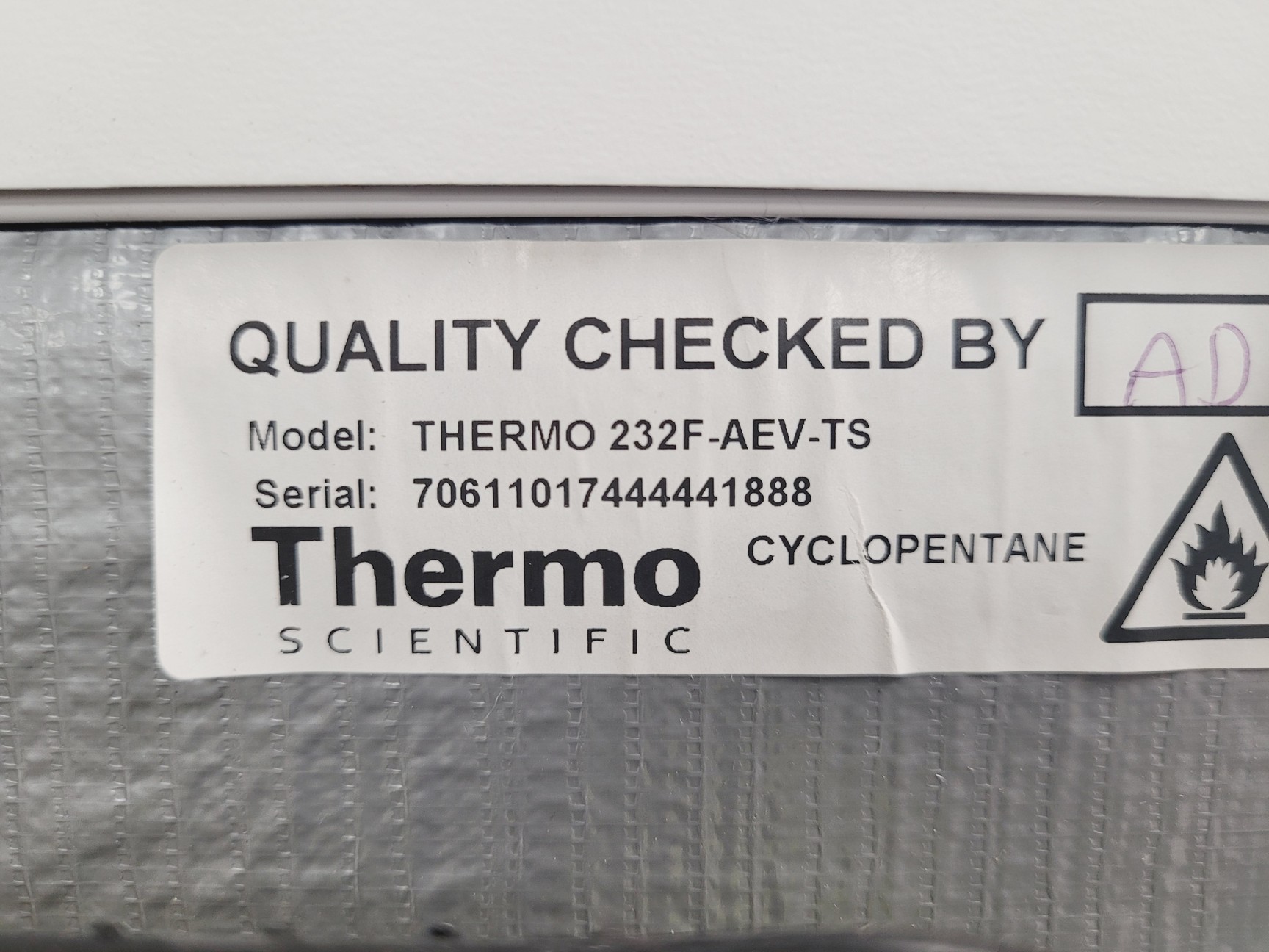 Image of Thermo Scientific Model 232F-AEV-TS ES Series Freezer Lab Spares/Repairs