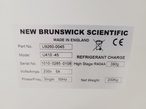 Thumbnail image of New Brunswick Scientific Ultra Low Temperature Freezer Model U410 -45