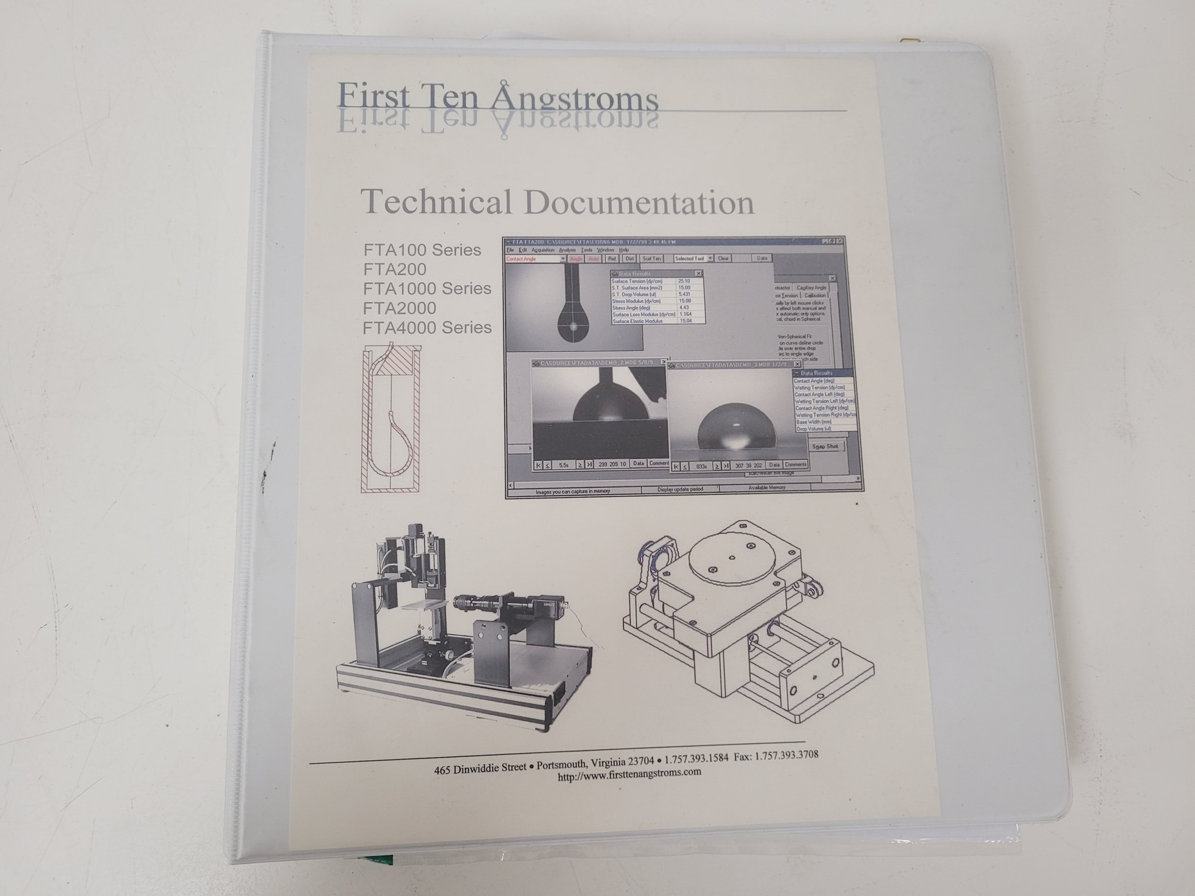 Image of First Ten Angstroms FTA1000 Drop Shape Instrument B Frame System Lab