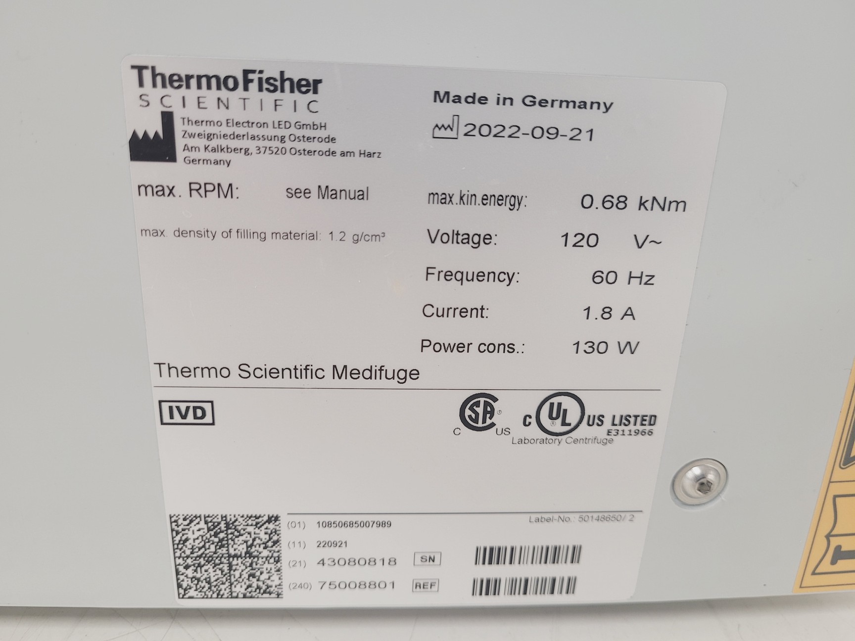 Image of Thermo Scientific Medifuge Centrifuge Lab Spares/Repairs