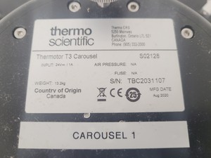 Thumbnail image of 3 x Thermo Thermotor T3 Scientific Hotel Carousels Lab