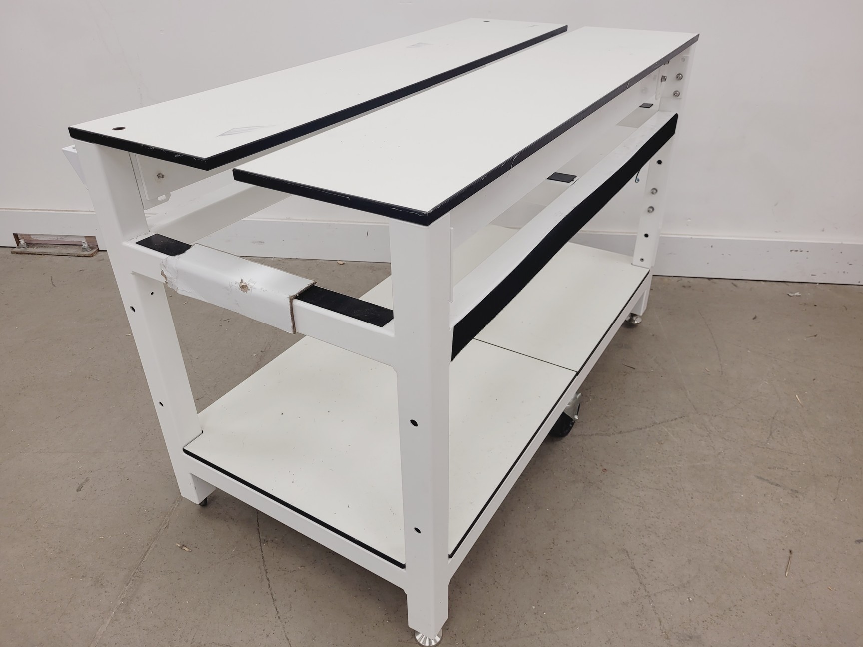 Image of 7 x White Trespa Laboratory Tables in Various Sizes Lab