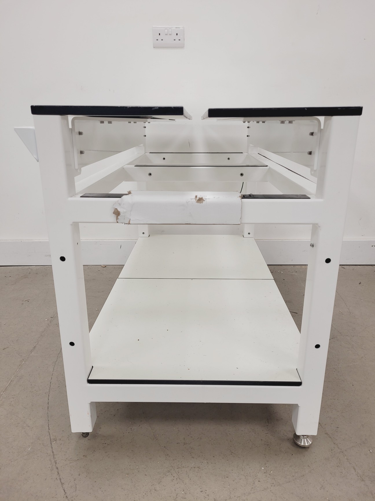 Image of 7 x White Trespa Laboratory Tables in Various Sizes Lab