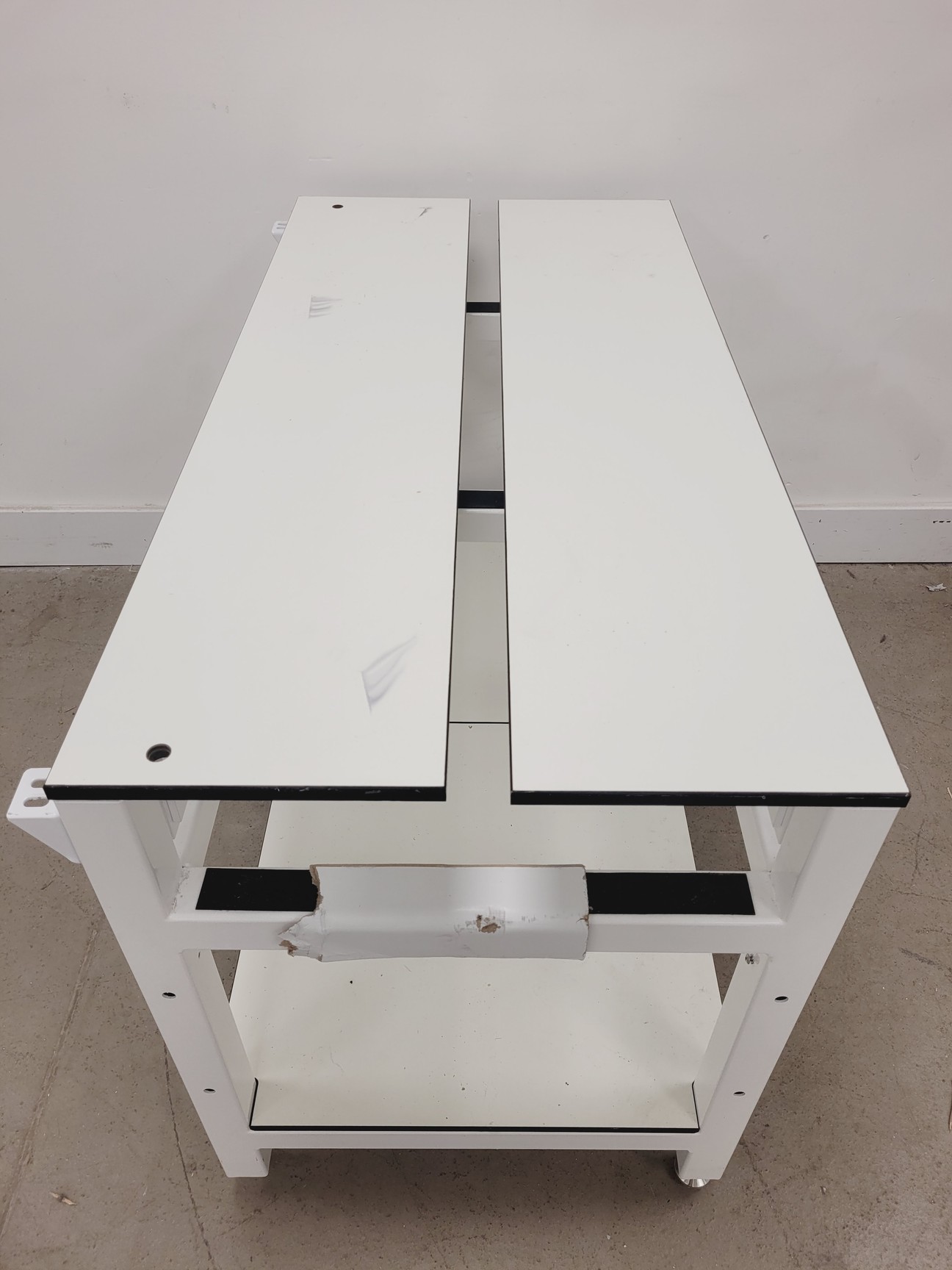 Image of 7 x White Trespa Laboratory Tables in Various Sizes Lab