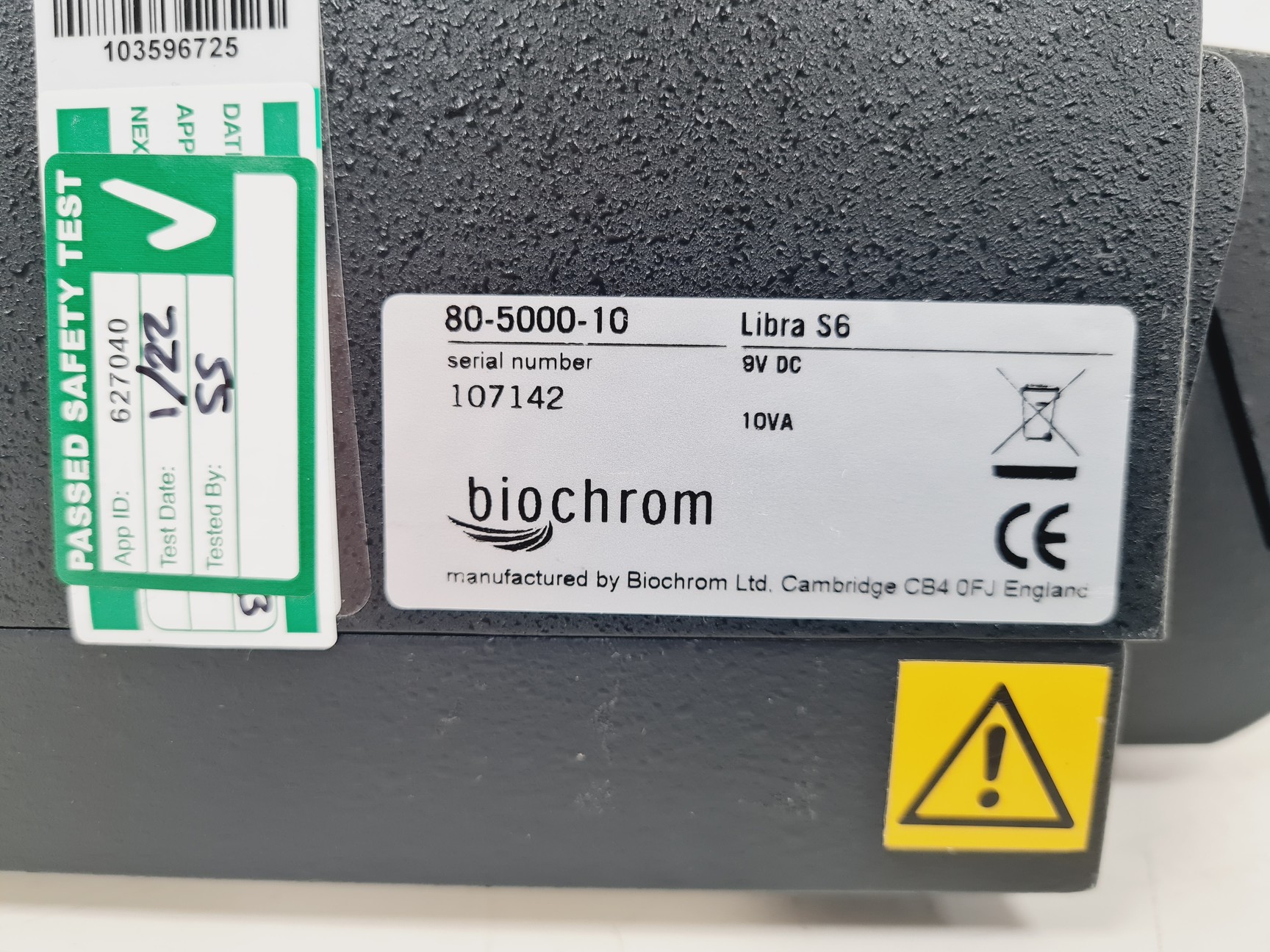 Image of Biochrom Libra S6 Model Spectrophotometer Lab