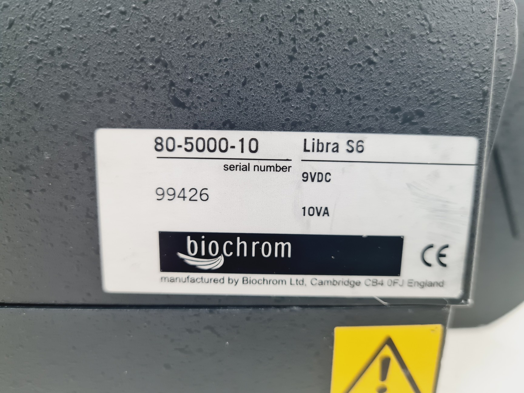 Image of Biochrom Type Libra Model S6 Spectrophotometer Lab
